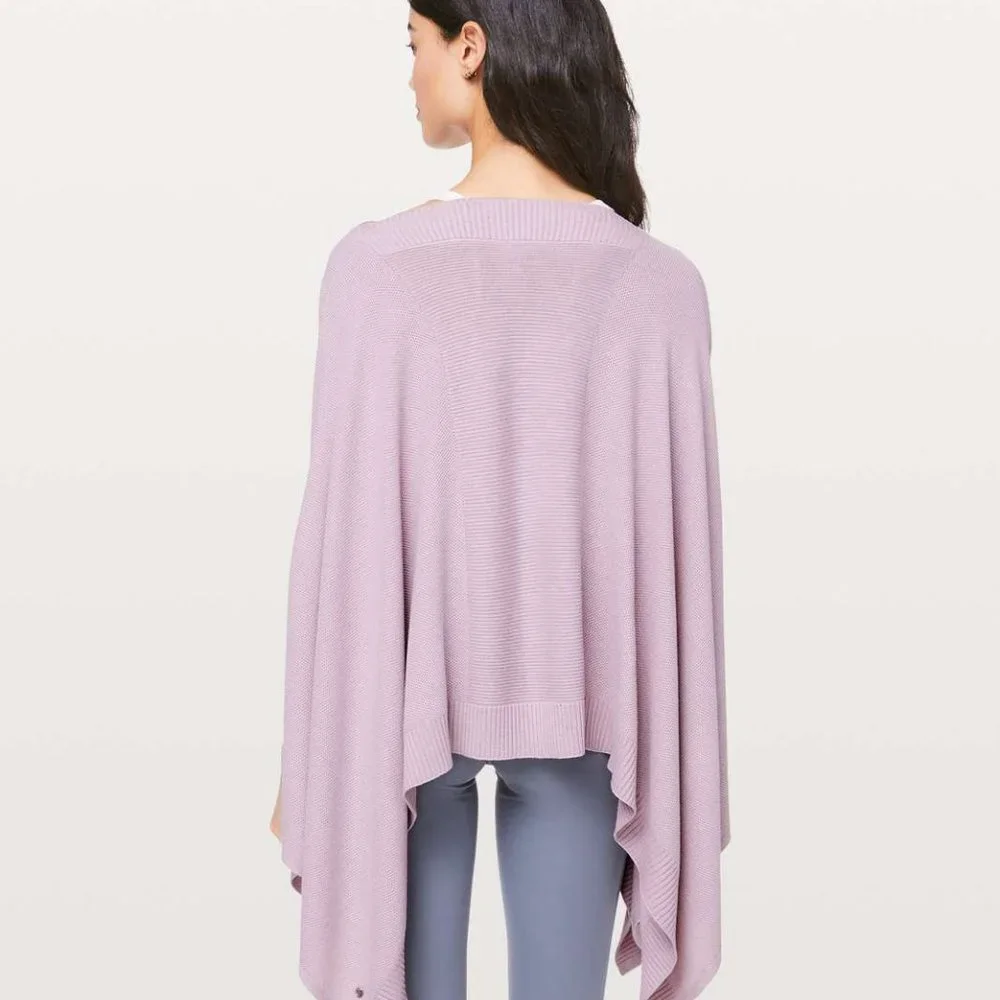 Lululemon Lilac Pink Forward Flow Sweater Poncho One Size - Picture 14 of 16